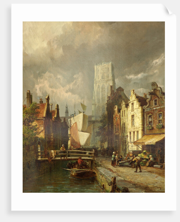 Scene in Rotterdam by Pieter Cornelis Dommershuijzen